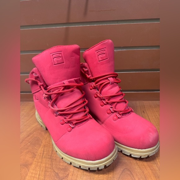 Fila Women's Bold Red Combat Boots - Picture 1 of 14